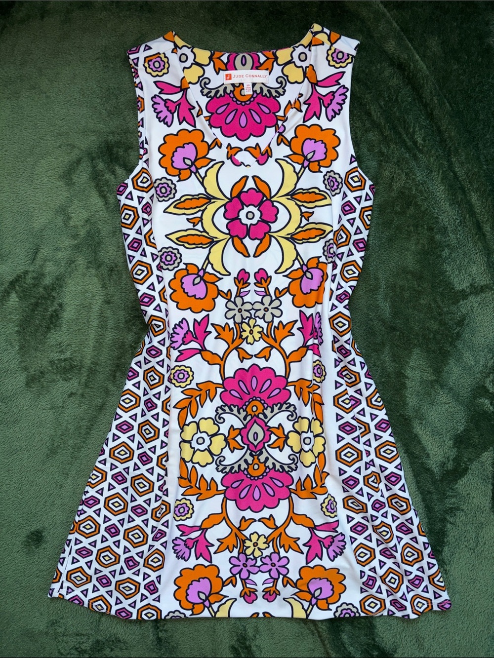 Jude Connally Sleeveless Floral Mini Dress in Pink, Orange & Yellow